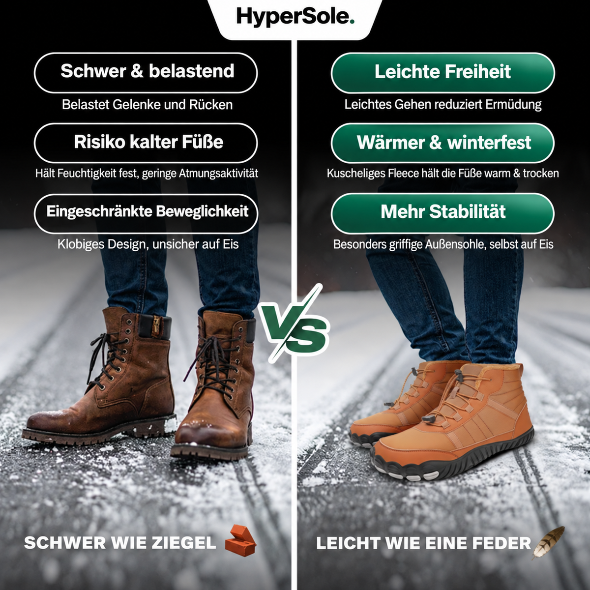 HyperSole Trek – Warme Barfußschuhe für Outdoor-Komfort und Stabilität