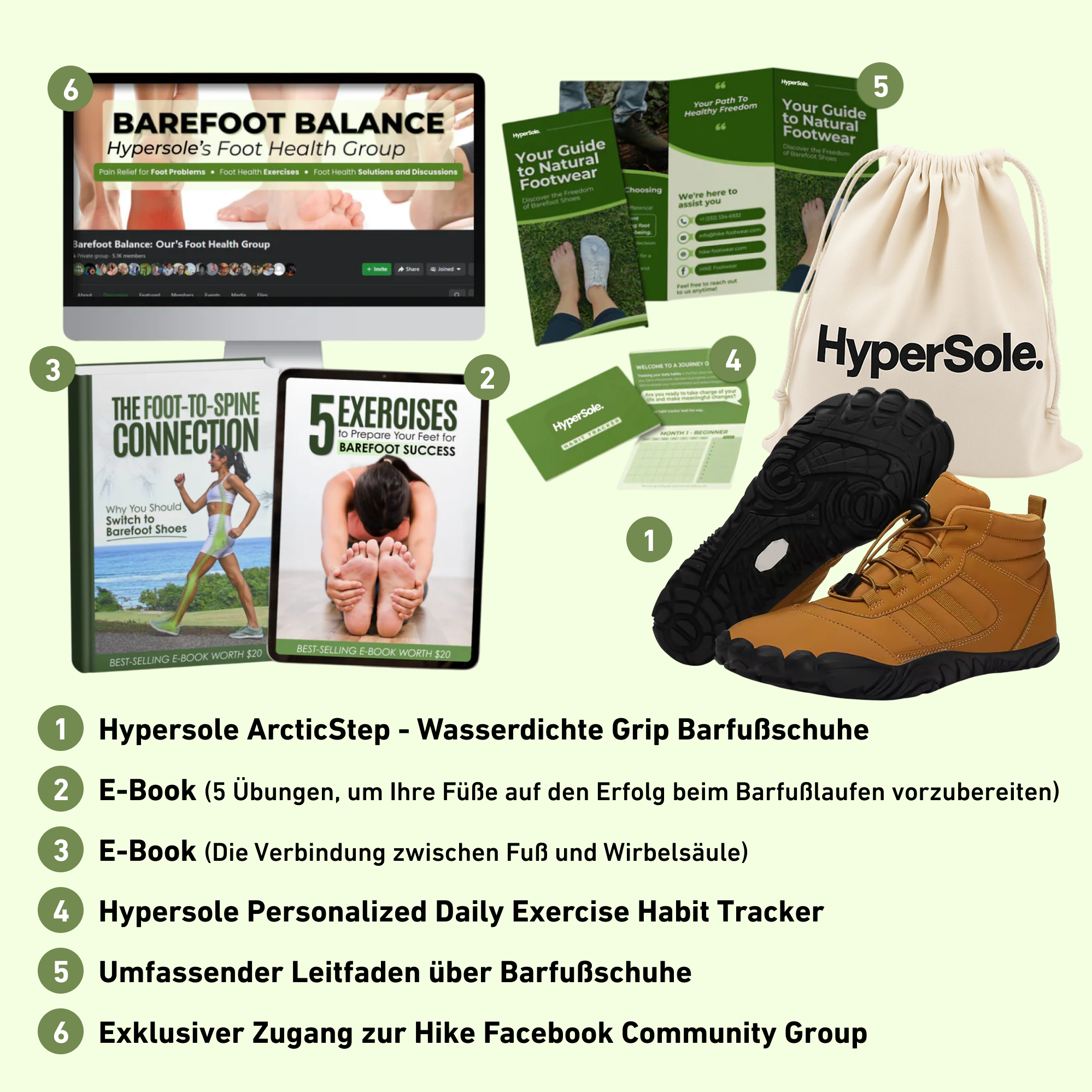 Hypersole ArcticStep - Wasserdichte Grip Barfußschuhe für den Winter